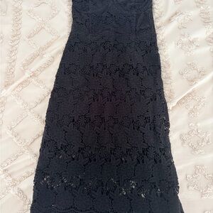 Farm rio Black Strapless Lace Dress